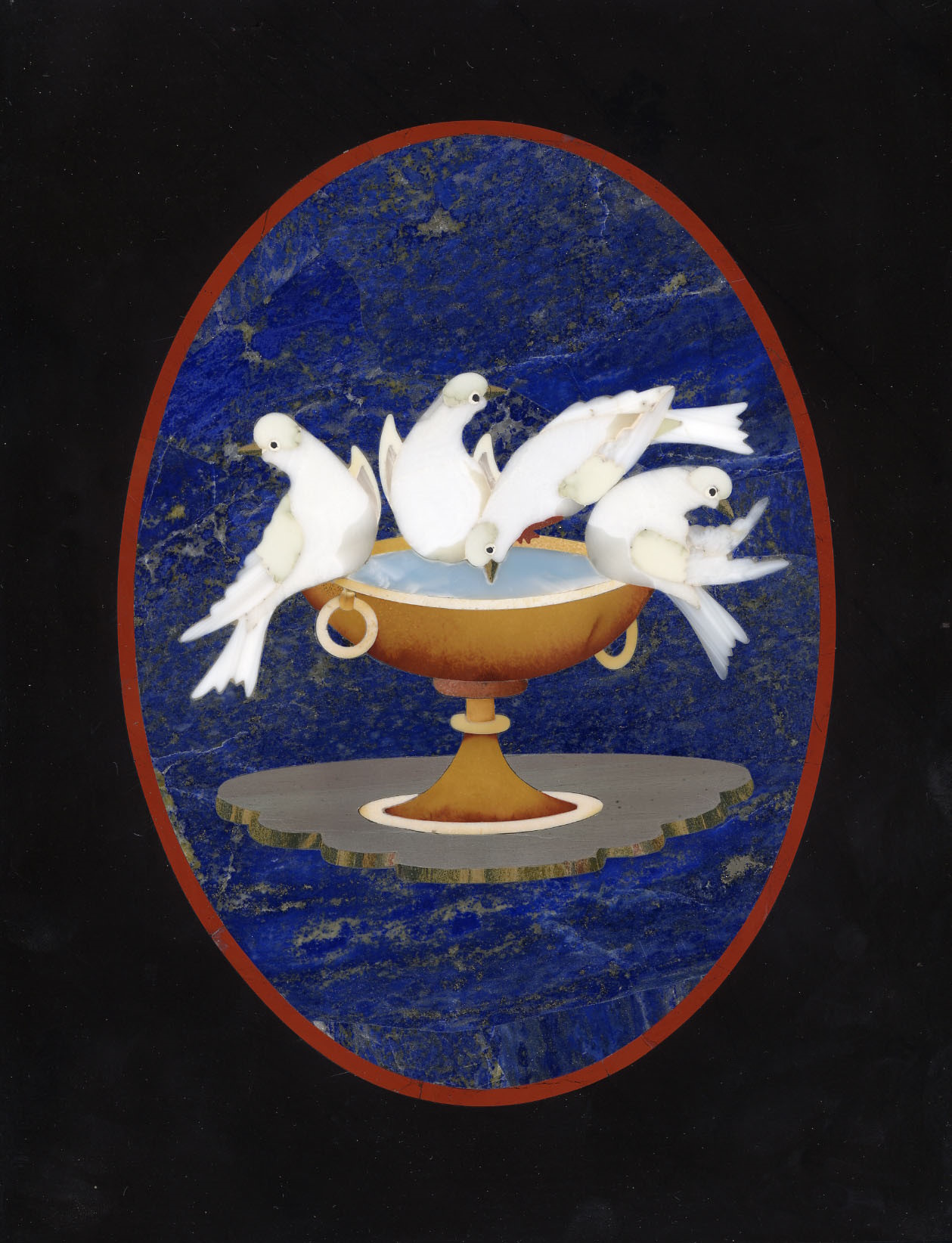 Tazza d'Arianna ovale fondo lapis - Ariadne's Cup Oval with Lapis Background
